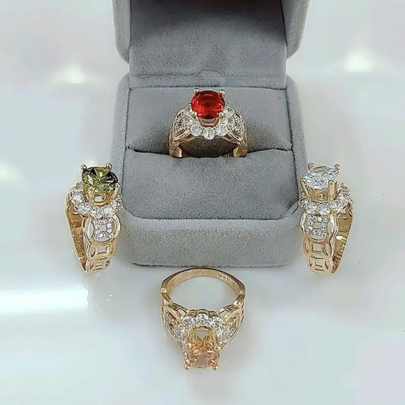 Nhẫn kim tiền đính hột đồng