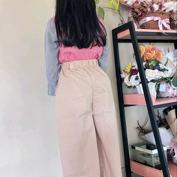 Celana Kulot Anak Cewek Usia 2-7 Tahun Katun Lembut Polos Perempuan 6
