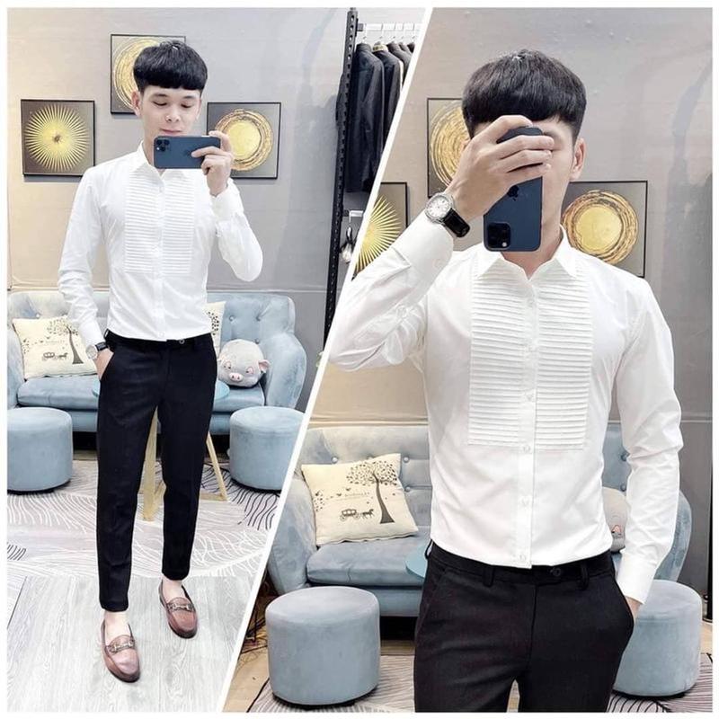 Áo Xếp Ly Ngang Màu Trắng đi làm văn phòng thường 4