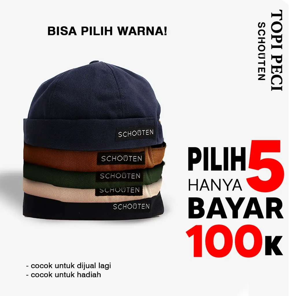 Topi Peci Miki Hat  Muslim Kopiah Logo SCHOUTEN
