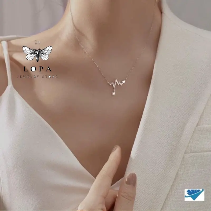 Dây chuyền bạc nữ LoPa dáng nhịp tim nhẹ nhàng sang chảnh điệu đà 0