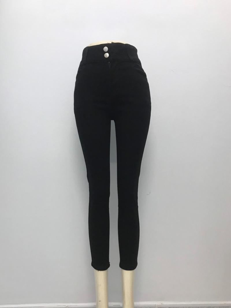 Product Introduction of Quần Jean Nữ AKJ L26 Lỡ 2 Nút Màu Đen Cotton Co Giãn (38-72kg) Women Jean 2