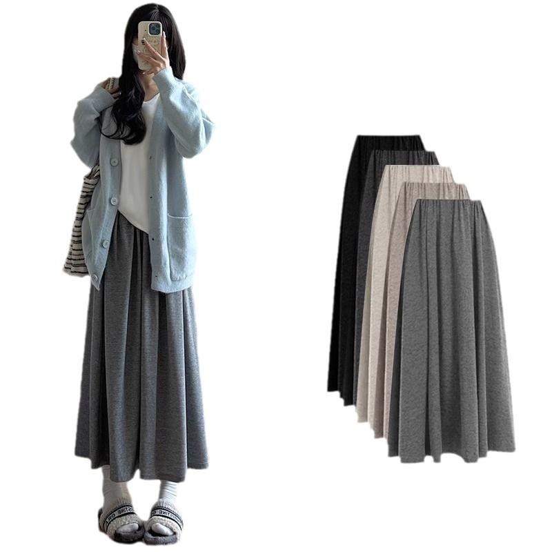Product Introduction of Women's Skirt Autumn and Winter New A- line Skirt Small Elastic High Waist Drooping Skirt Design Slim Ins Fashion 24