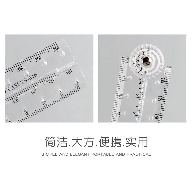 Thước Gấp Trong Suốt Bằng Acrylic, Thiết Kế Sáng Tạo, Với Cân Bằng Nhựa Đơn Giản, Thích Hợp Cho Học Sinh Và Vẽ, Thước Văn Phòng Phẩm 5