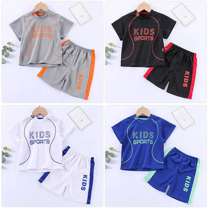 Product Introduction of Children Summer Short Sleeve Football Basketball Suit Clothing Set Boy Girl Jersey Quick Drying Breathable Kids Sports Wear 14