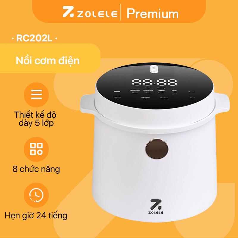 Nồi Cơm Điện Đa Năng,Tách Đường ZOLELE RC202L, Dung Tích 2L, Lòng nồi 0.8L, 8 Chế Độ Nấu, Màn Hình Cảm Ứng
