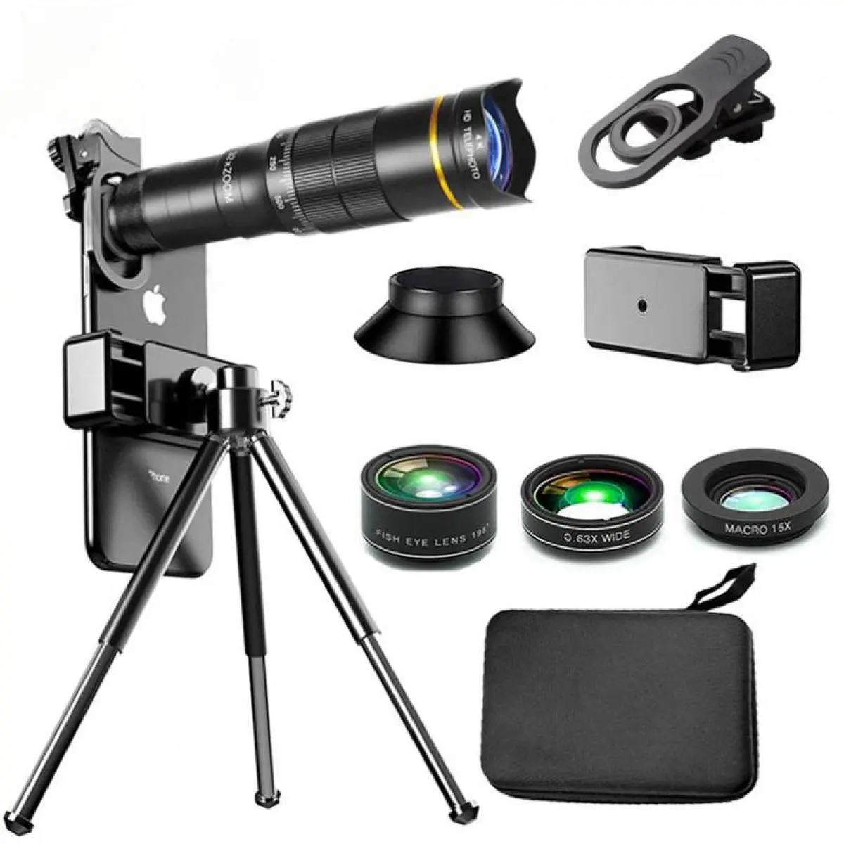 Mobile Phone Peripheral Telescope 32X Telephoto High Magnification Outdoor 4K External Lens Cellphone Smartphone