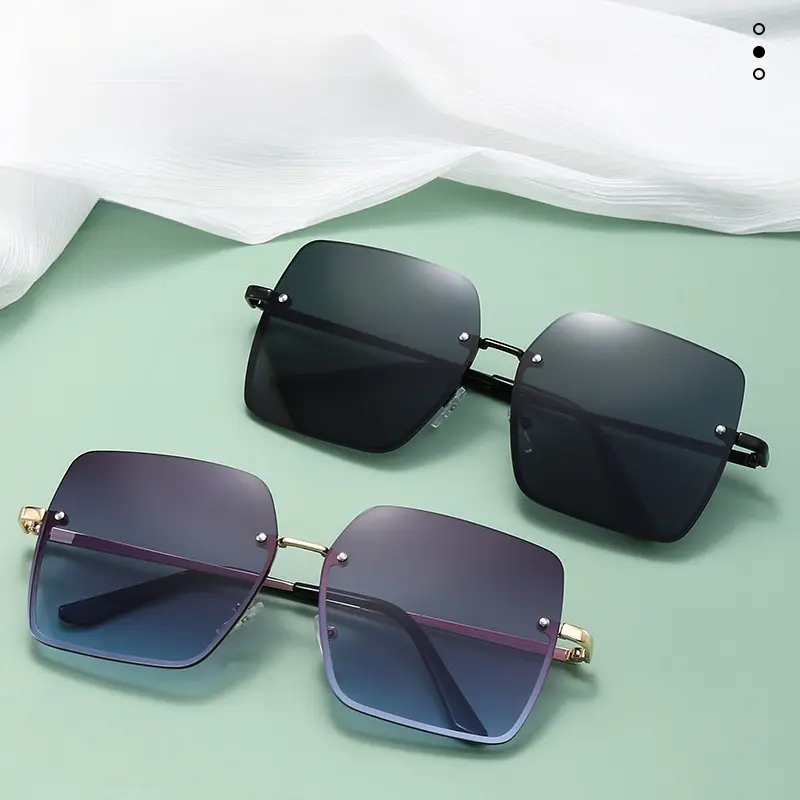 Rimless UV Sunglasses Women's Fashion Trend Sun Protection Sunglasses