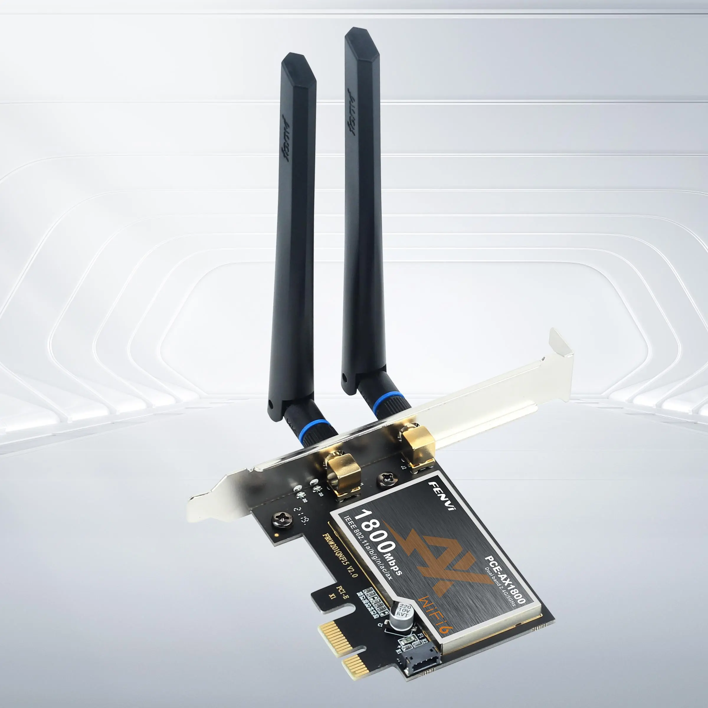 WiFi 6 Wireless Network Adapter, Dual Band 2.4GHz-574Mbps/5GHz-1200Mbps Wireless Network Card for PCI-E X1/X4/X8/X16 Motherboard Slot, Compatible with Win10(64bit)/11(64bit)