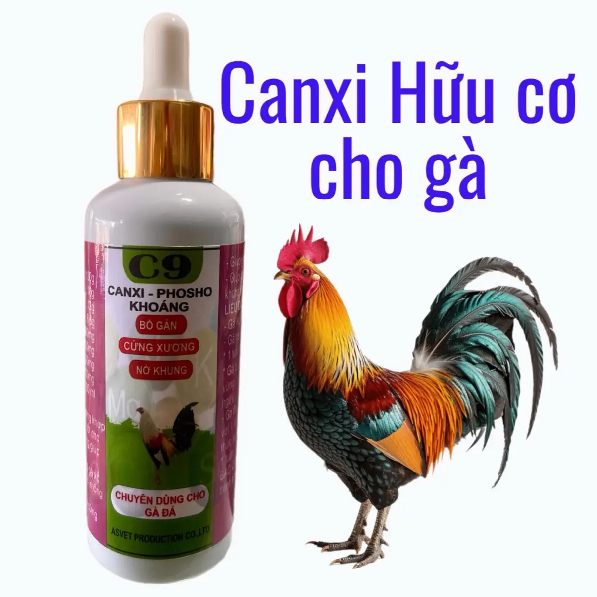 Canxi hữu cơ C9 - 100ml - Giúp gà chắc xương, bổ gân, phòng té gió, bại liệt