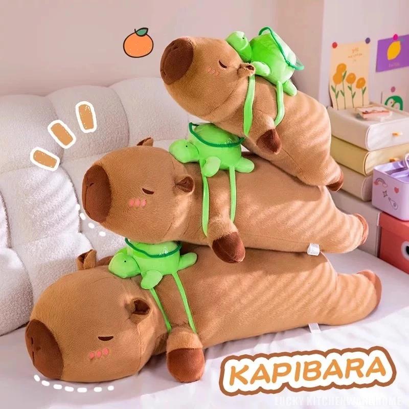 Gấu Bông Capybara Phom Nằm Đáng 50cm 70cm 90cm capybara gối dài đồ chơi sang trọng rag búp bê Yêu Capy bara chuột lang Ôm Ngủ