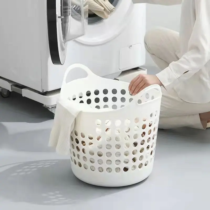 Giỏ Đựng Quần Áo Bẩn, Gấp Gọn, Thoáng Khí, Thiết Kế Rỗng Phong Cách Bắc Âu, Thích Hợp Sử Dụng Trong Gia Đình Và Phòng Tắm, Thích Hợp Cho Quần Dài Xếp Nếp, Giỏ Đựng Đồ, Kiểu Chèn Rổ 2