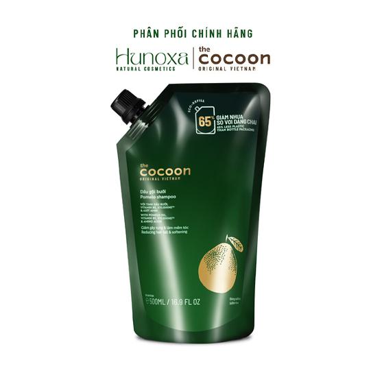 Túi Refill - Dầu gội bưởi Cocoon giúp giảm gãy rụng và làm mềm tóc 500ml - HUNOXA