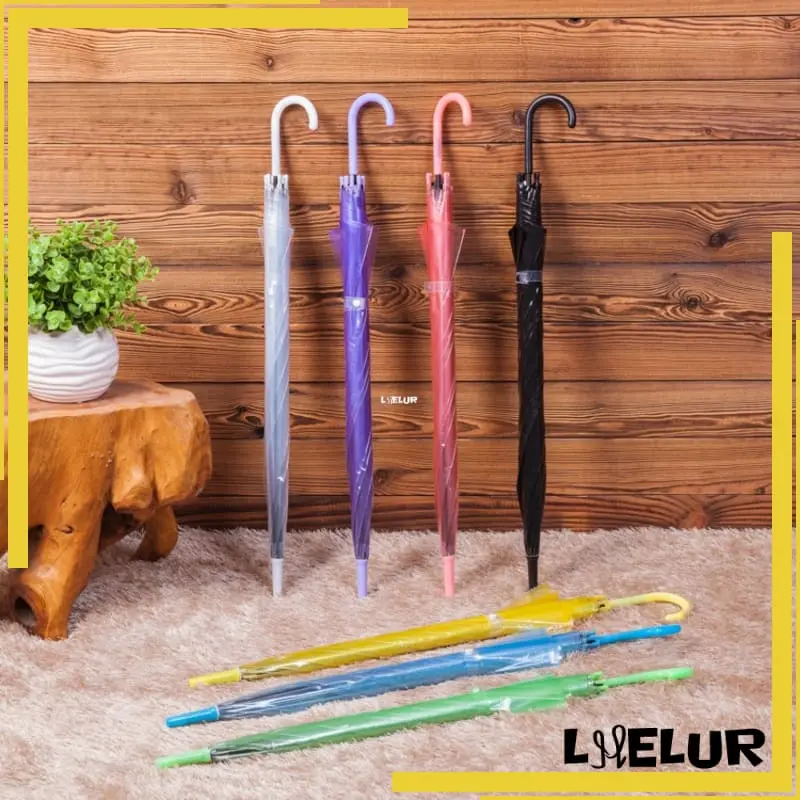 LHELUR Payung Transparan Multifunction Rain Umbrella 8 Bone 94 cm Pongee Besi 0