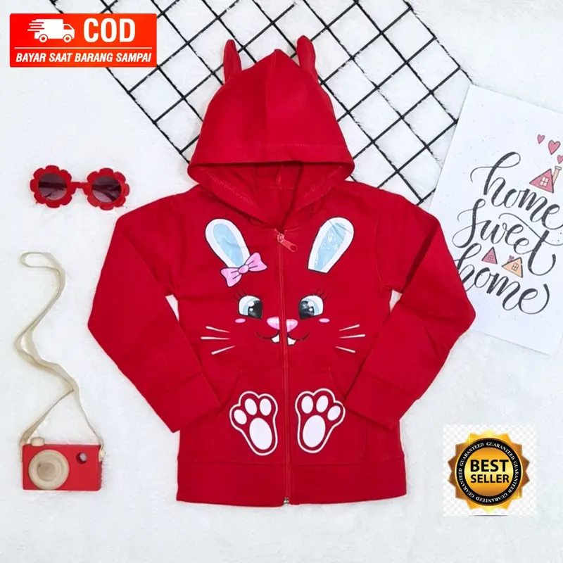 jaket anak perempuan model kuping rabbit 2