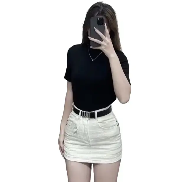 Chân Váy Jean Trắng Trơn 2287 Women 1