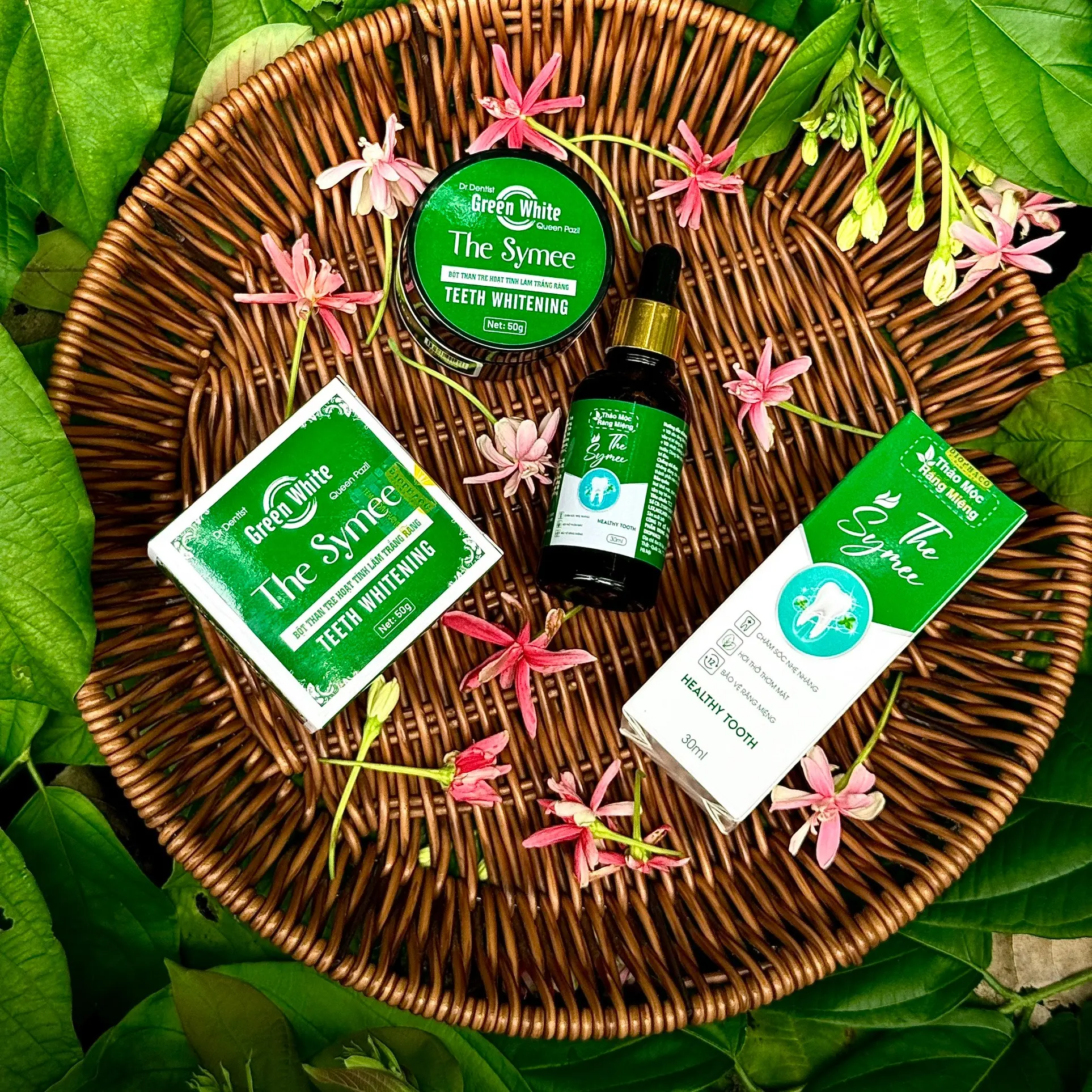{Combo 4sp Răng Miệng} Serum răng miệng, Dung dịch nước súc miệng, Bột than tre hoạt tính, Kem đánh răng bọt