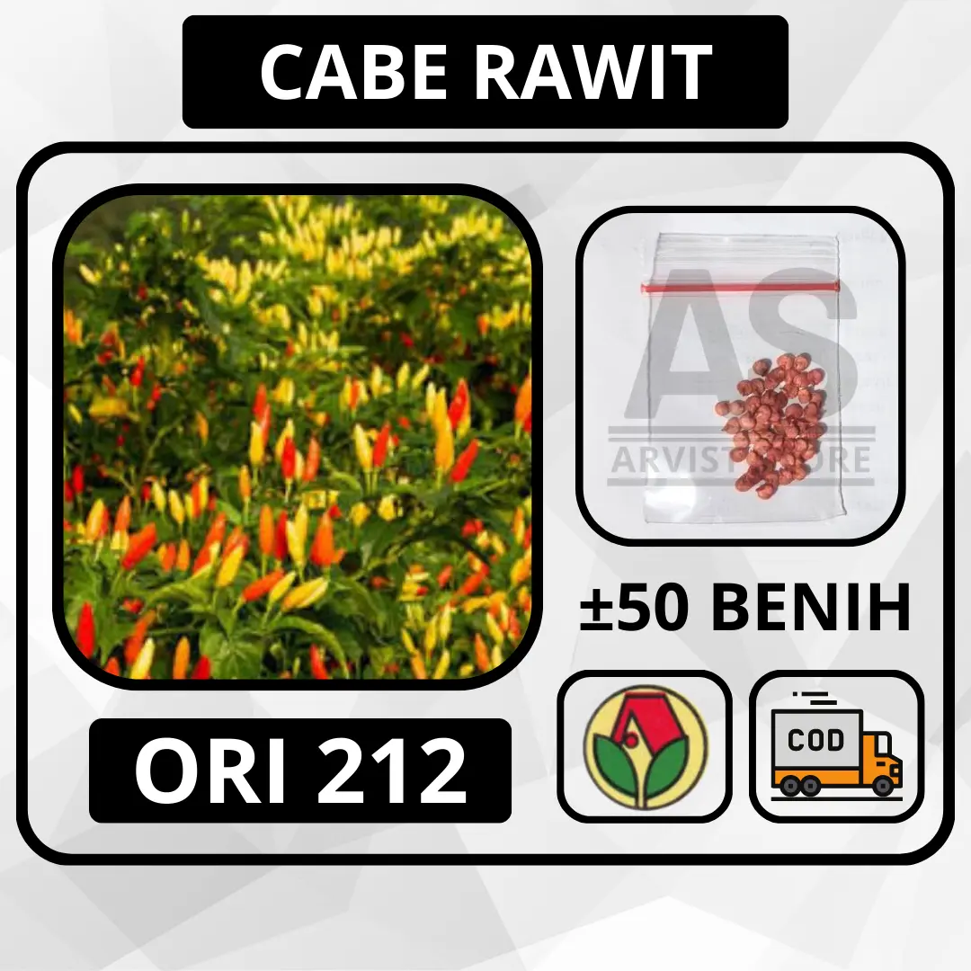 50 Butir - Benih Cabai Rawit ORI 212 Aura Seed Repack Bibit Biji Sayur Cabe Tanaman