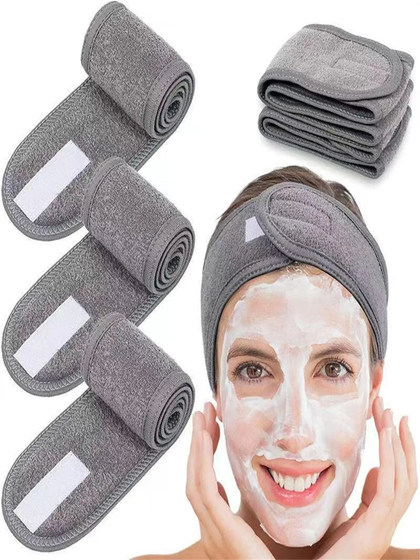 Solid Color Velcro Hair Band, Casual Simple Hair Accessories for Sports Yoga Women & Girls, Minimalist Headwear Suitable for Styling Tool, Gifts for Wife