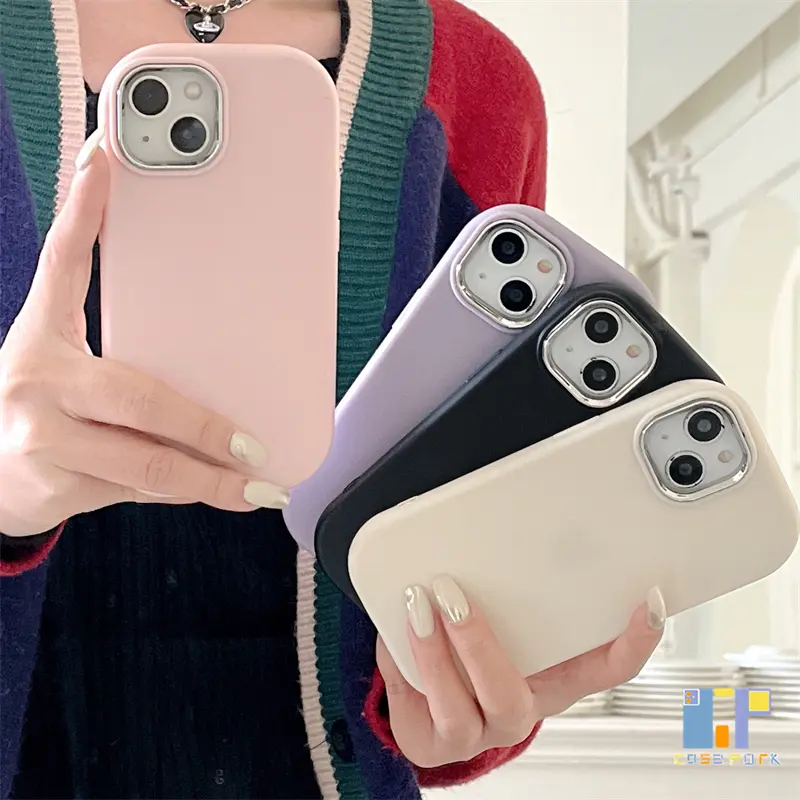 Ốp Cho Redmi 13C, 12C, A1, 10C, 10, 10A, 9A, 9C, 9T, Note 13, 12s, 11s, 10s, 11, 10, 9s, 9 Pro, Xiaomi Poco X3, X3NFC, X3Pro, 11 Lite Ống Kính Mạ Điện Điện Ốp Silicon Màu Trơn Kẹo Ngọt Sang Trọng Đơn Giản Kem Case Phụ Kiện