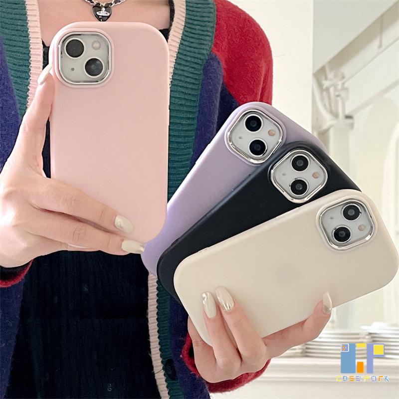 Ốp Cho Redmi 13C 12C A1 10C 10 10A 9A 9C 9T Note 13 12s 11s 10s 11 10 9s 9 Pro Xiaomi Poco X3 X3NFC X3Pro 11 Lite Ống Kính Mạ Điện Điện Ốp Silicon Màu Trơn Kẹo Ngọt Sang Trọng Đơn Giản Kem Case Phụ Kiện