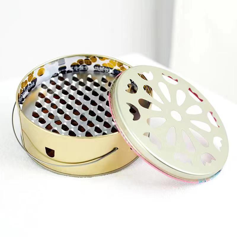 HỘP ĐỐT NHANG MUỖI inox Có Quai xách chống nóng an toàn khay đựng hương muỗi có nắp tiện lợi 3