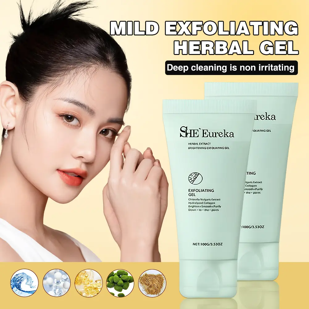 Gel tẩy tế bào chết, cho mặt và cơ thể, SheEureka, làm trắng, tẩy tế bào chết, làm sạch sâu, loại bỏ mụn đầu đen