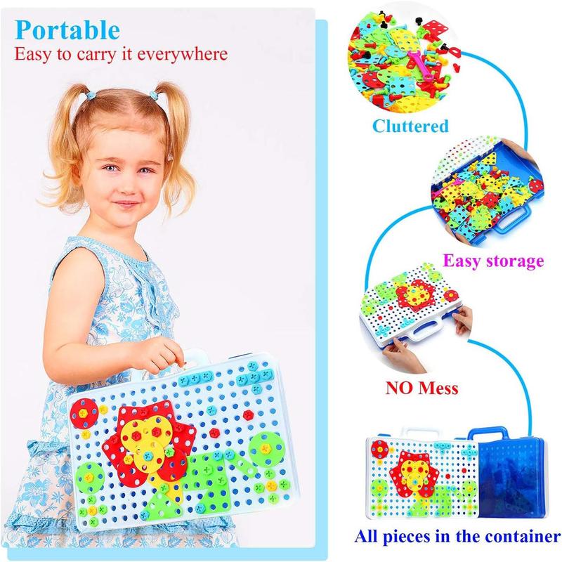 Durable Construction Games with Toy Drill, 1 Set Creative Engineering Building Kit, Learning Constructor Set Gift, Valentine's Day Gift, Fidget Toys, Crafts 8
