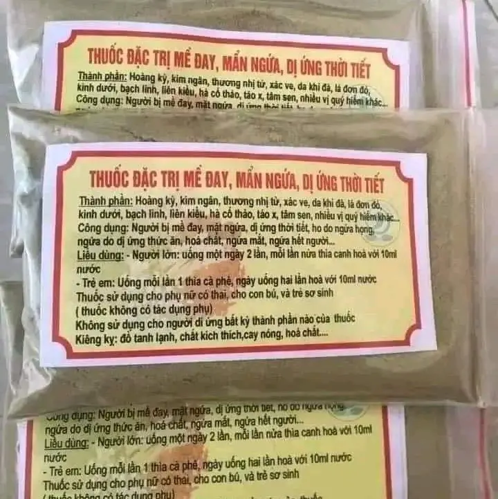 (combo 3 gói/1lt) thuốc trị mề đay mẫn ngứa dị ứng thời tiết
