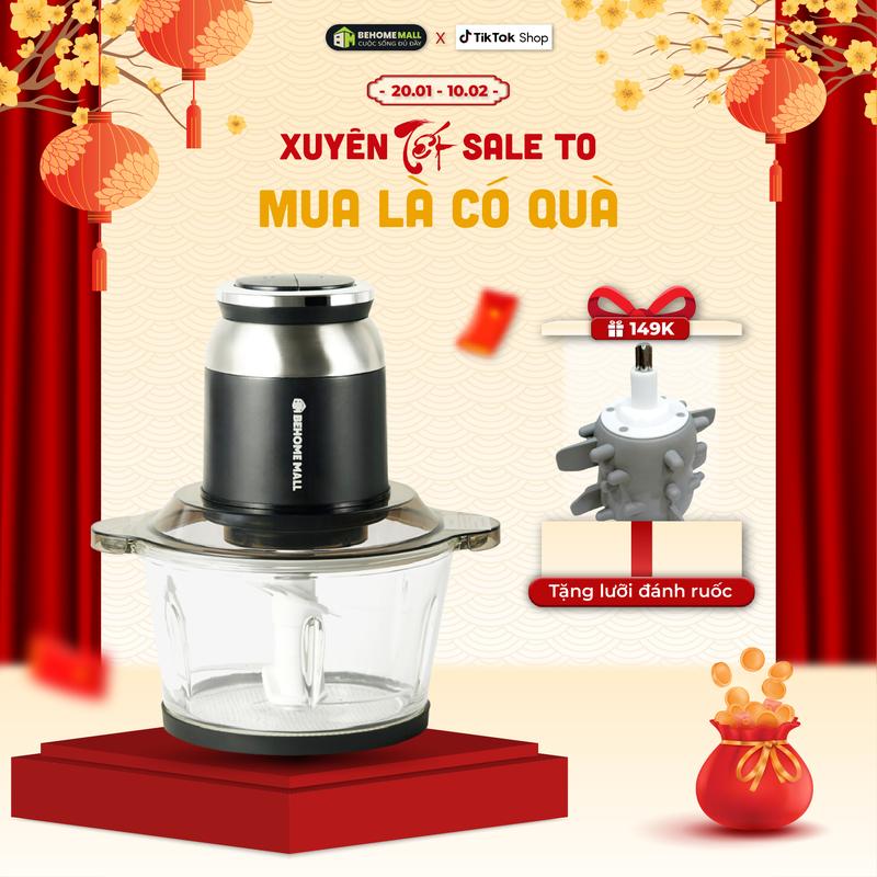 [COMBO] Máy Xay Thịt Đa Năng Công Suất Mạnh Mẽ 500W và Phụ Kiện Đánh Ruốc BEHOMEMALL
