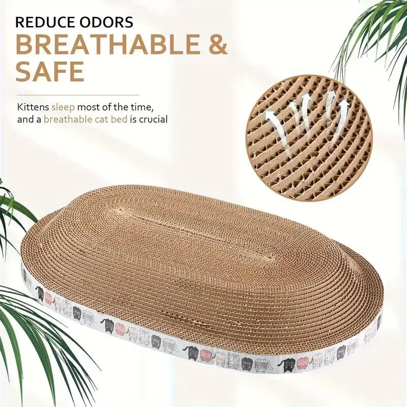 Durable Oval Cat Scratcher Pad Summer Gift, Play and Rest Cat Scratching Pad Cat Paws Grinding Toy, Cats Furniture, Pet Furniture, Cat Supplies Cat Furniture, Dog Stuff, Anxiety Fidget Toys, Birthday Gifts Ideas 7
