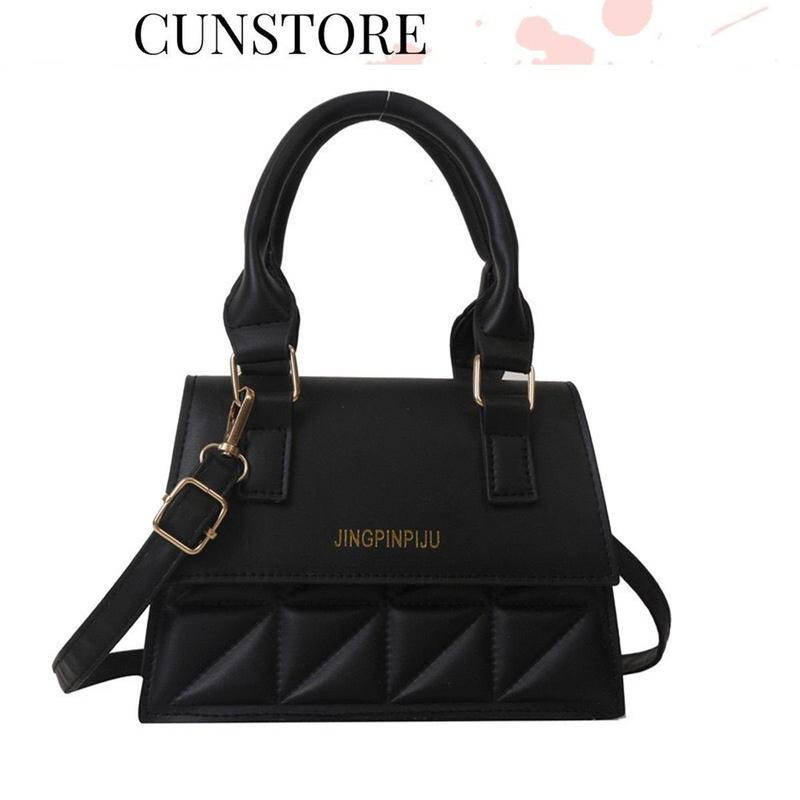 Túi Xách Nữ Đeo Chéo Nắp Vuông Trần Chỉ Hót Da Pu Trần Chỉ, Túi Đi Chơi, Đi Học, Đi làm Bag Kem CUN388