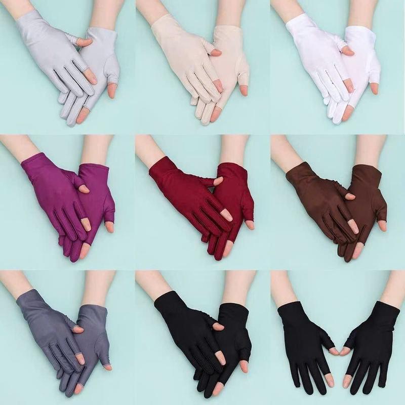 Găng tay chống nắng 2 da 2 lớp dầy dặn thun lạnh - Nhiều màu sắc 2