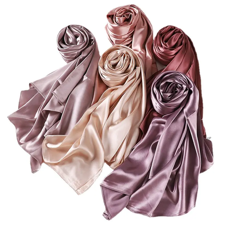 New Style Elegant Fashion High-end Imitation Silk Smooth Long Scarf Women's Shawl Head Cover Versatile Stylish