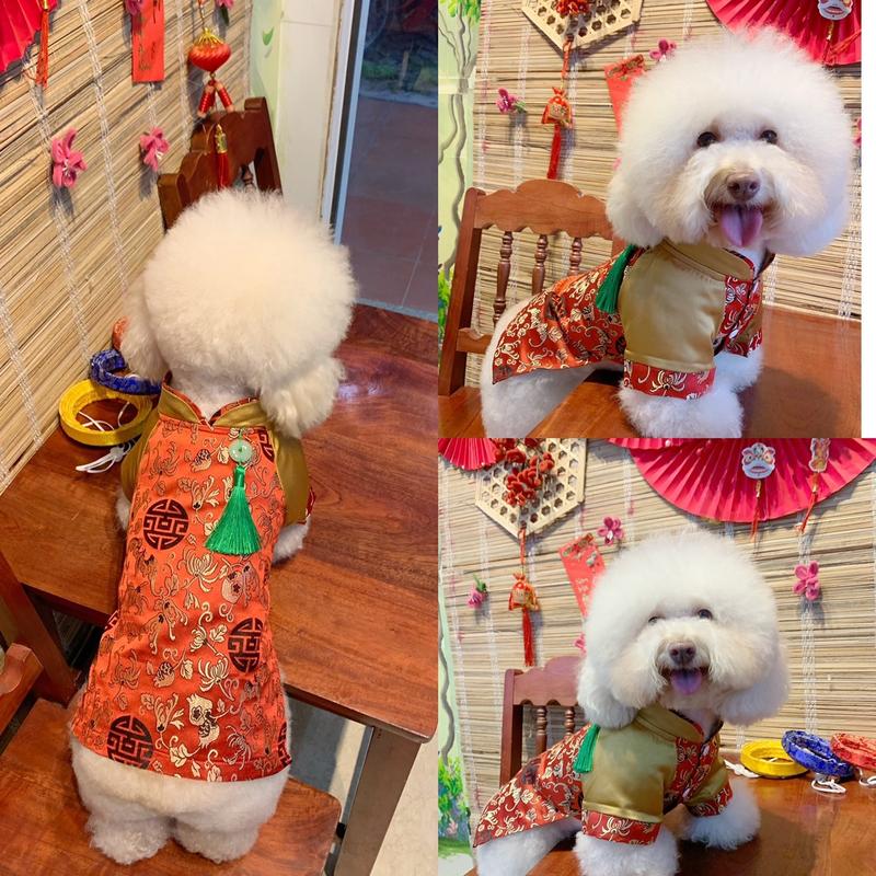   NGỌC BỘI  áo dài tết 2025 Cho Thú Cưng. Quần áo thú cưng  chó mèo  