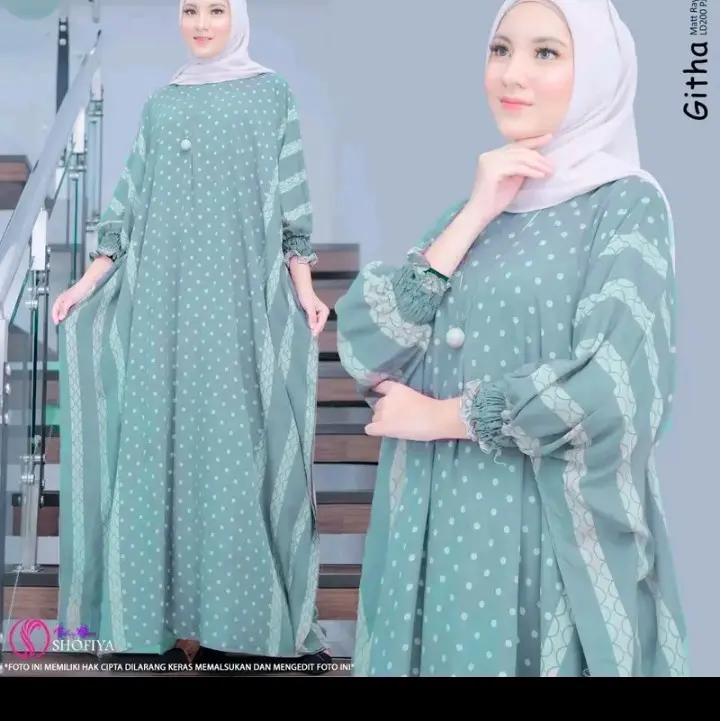githa home kaftan jumbo busui gamis bahan rayon super jumbo xxxl batik muslim kaftan  mewah elegan baju pengajian