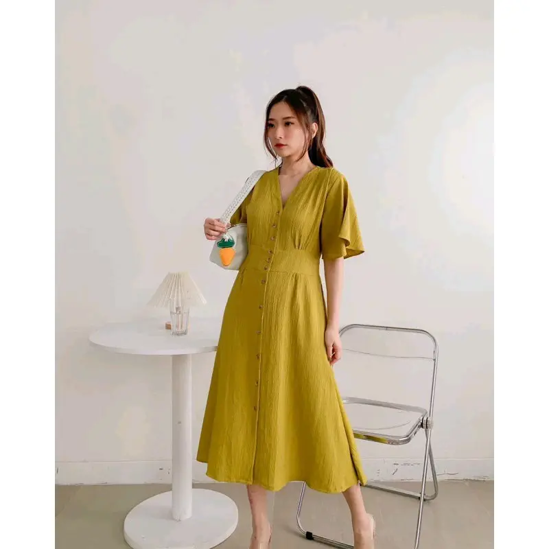 Clarissa Dress | Casual Midi Dress Wanita | Baju Wanita Dress Korea | Midi Dress Natal 5