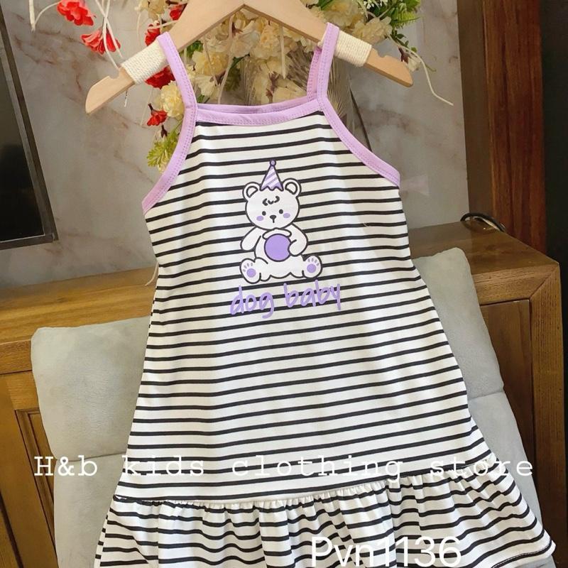 Nakids Váy 2 dây xuông cho bé gái chất liệu cotton, hoạ tiết hình in sắc nét 5