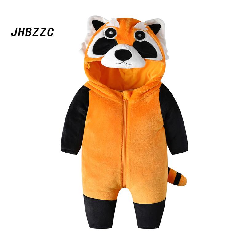 Baby Animal Costume Winter Warm Lion Dinosaur Giraffe Hooded Romper 1