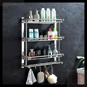 MURAH! RAK DINDING KAMAR MANDI 3 SUSUN STAINLESS / RAK GANTUNG KAMAR MANDI / RAK TOILET 3 SUSUN / RAK TEMPAT SABUN SHAMPOO / LAVENDER RACK 3 Layer -