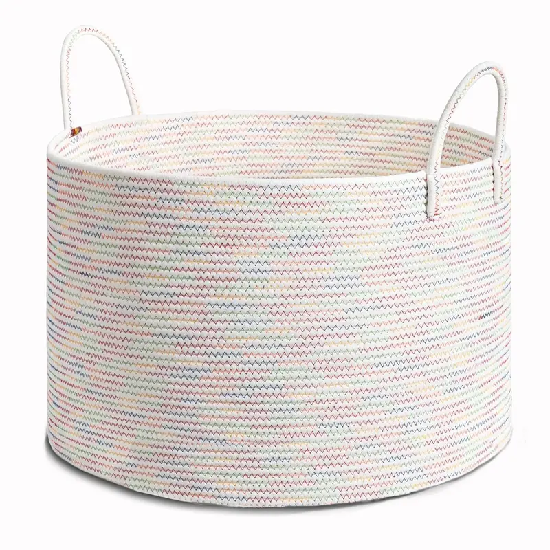 Large Capacity Clothes Basket with Handle, Summer Foldable Laundry Basket, Bathroom Accessories, Storage Basket for Home Laundry Room, Bedroom, Living Room 5