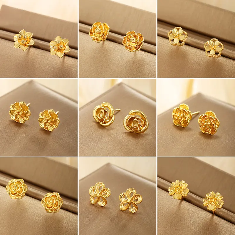 Flower Stud Earrings! Retro Flower Design, Fairy - style Fashion Jewelry