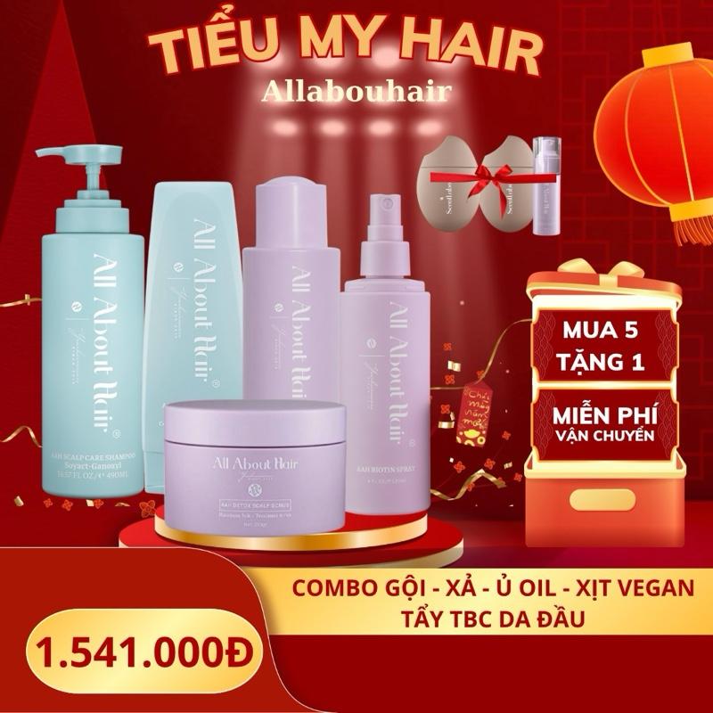 COMBO 5 SẢN PHẨM ALL ABOUT HAIR [ Ủ OIL - XỊT BIOTIN- GỘI -XẢ - TẨY TBC ]   Dưỡng Tóc Chăm Sóc Tóc