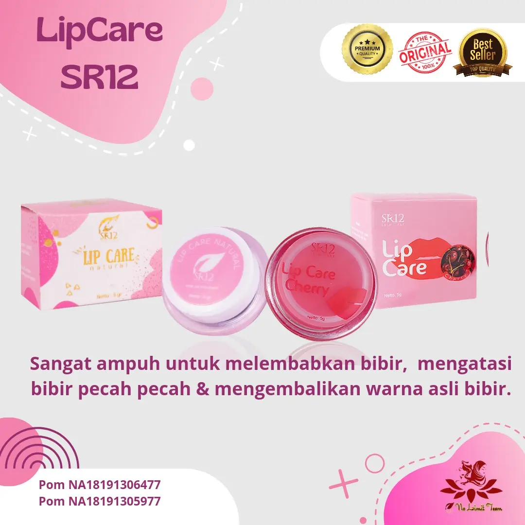 Lipcare SR12, pelembab bibir, penyehat bibir, mengobati bibir pecah pecah, pencerah bibir Hidrasi Bibir Gelap Bibir Pecah-pecah
