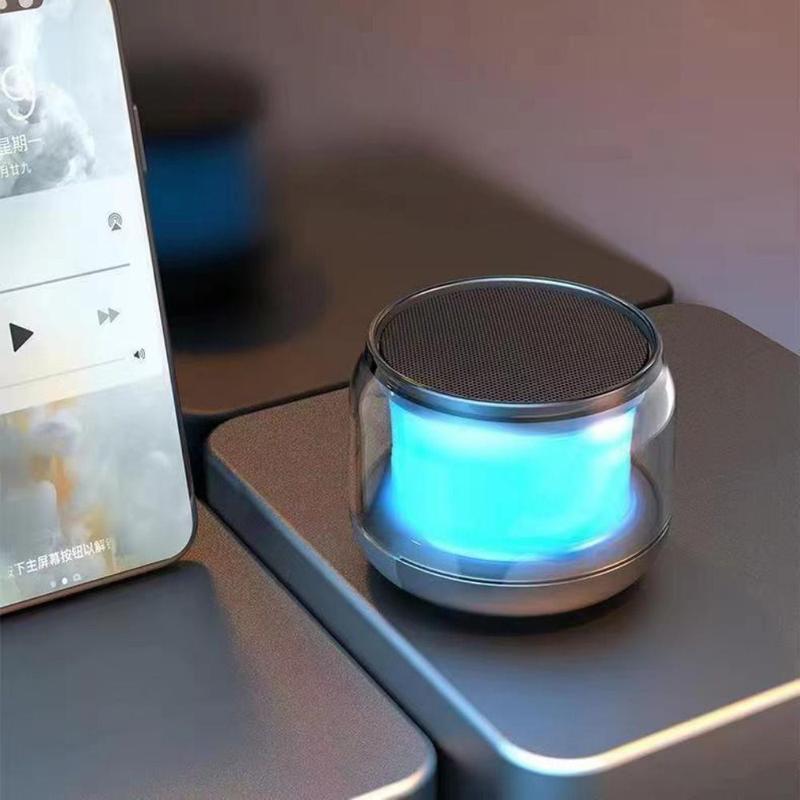 Product Introduction of RGB Night Light Audio Wireless Speaker 3D Stereo Sound Wireless Charger Multifunction Bluetooth Speaker ABS Mini 9