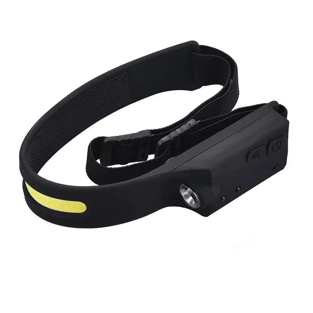 LED COB Portable Headlamp, Lightweight Motion Sensor Headlamps, Head Mounted Working Light, USB Rechargeable Wave Induction Headlamp, Camping Accessories Gear