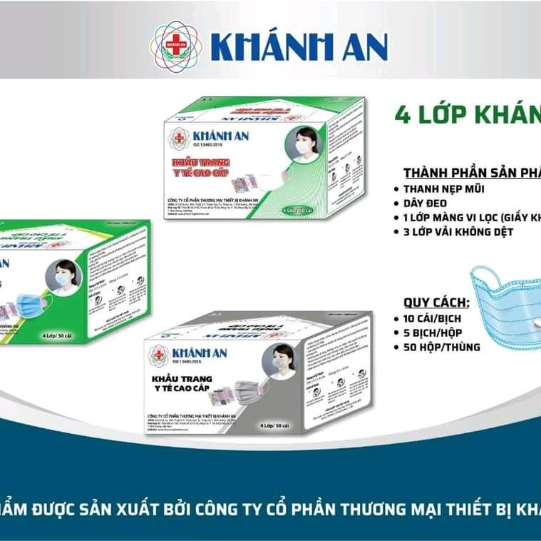 combo 4hop. khẩu trang Khánh An và Sen Việt4 lớp có ba màu xanh xám trắng. Màu có thể ngẫu nhiên khi thiếu hàng.