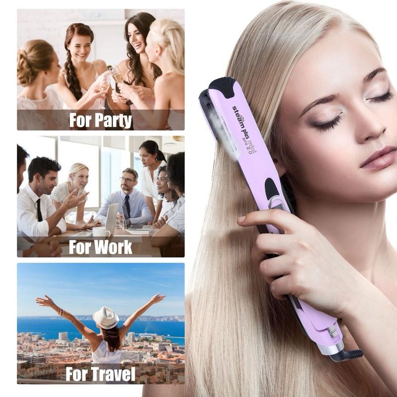    Chính Hãng   Máy là tóc hơi nước bản mini Steam plus Máy Uốn Tóc Máy Làm Xoăn 