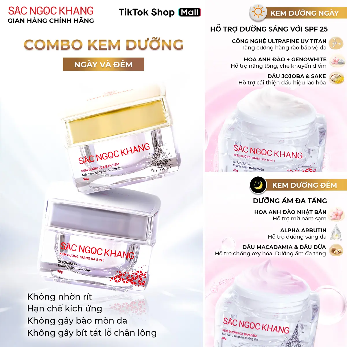 Combo Kem Dưỡng Da 5In1 & Kem Đêm Sắc Ngọc Khang Nhập Khẩu Nhật Bản - Hỗ Trợ Dưỡng Sáng Da Cải Thiện Vấn Đề Nám, Sạm, Tàn Nhang, Lão Hóa Da Skincare 2PL | BigBuy360 - bigbuy360.vn Combo Kem Dưỡng Da 5In1 & Kem Đêm Sắc Ngọc Khang Nhập Khẩu Nhật Bản - Hỗ Trợ Dưỡng Sáng Da Cải Thiện Vấn Đề Nám, Sạm, Tàn Nhang, Lão Hóa Da Skincare 2PL | BigBuy360 - bigbuy360.vn