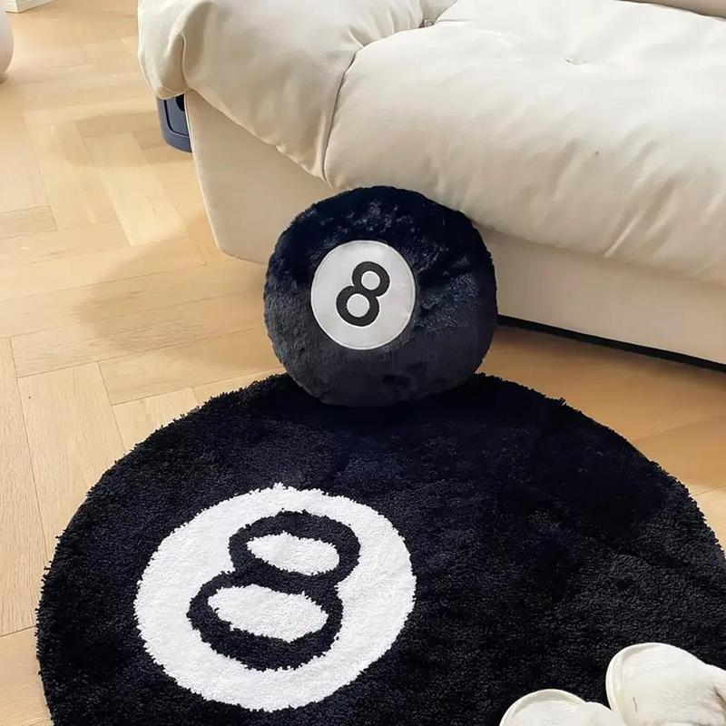 Round Billiards Pattern Rug, 1 Count Modern Non-slip Floor Mat, Soft Absorbent Floor Carpet for Home Living Room Bedroom, Dining Room Rug,  The Rug 2